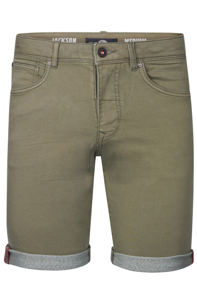 JACKSON GEKLEURDE DENIM SHORT M ROS SHO005 6134 Dusty army